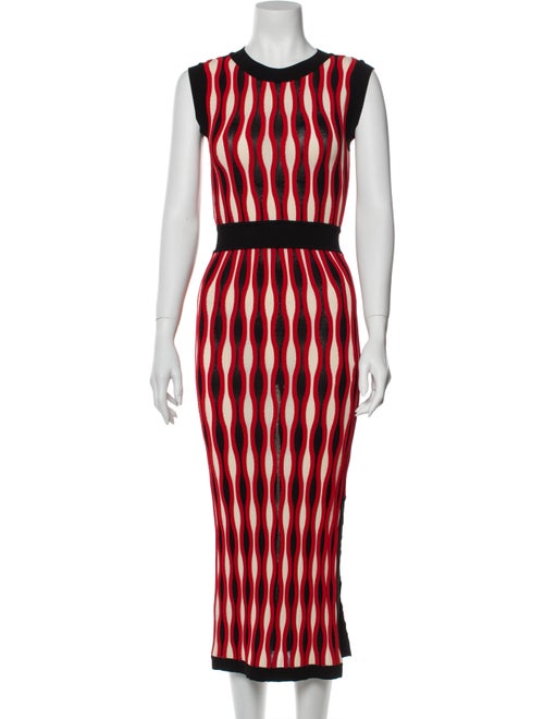 SportMax Printed Midi Length Dress Black
