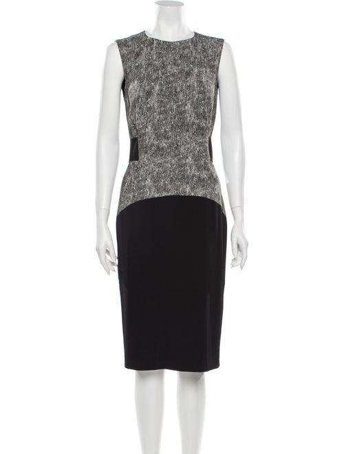 SportMax Colorblock Pattern Midi Length Dress Grey