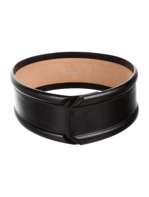 SportMax Leather Waist Belt Black