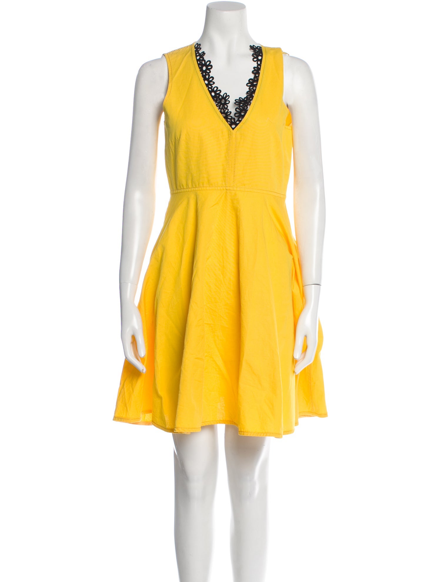 SportMax V-Neck Mini Dress - Yellow Dresses, Clothing - WXS37044 | The ...