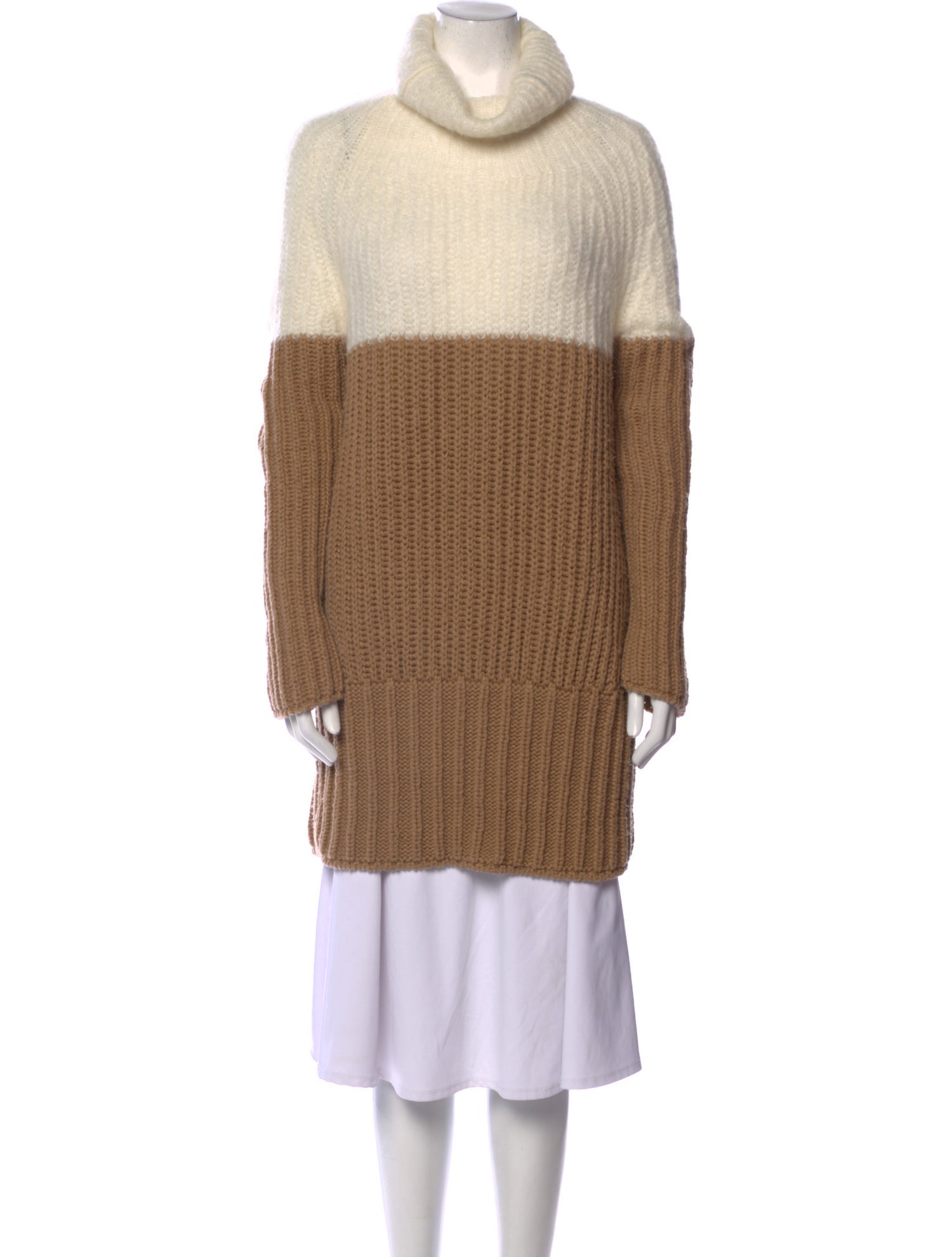 SportMax Colorblock Pattern Turtleneck Sweater