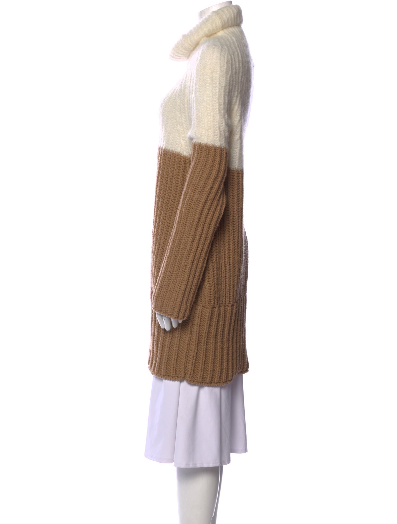 SportMax Colorblock Pattern Turtleneck Sweater