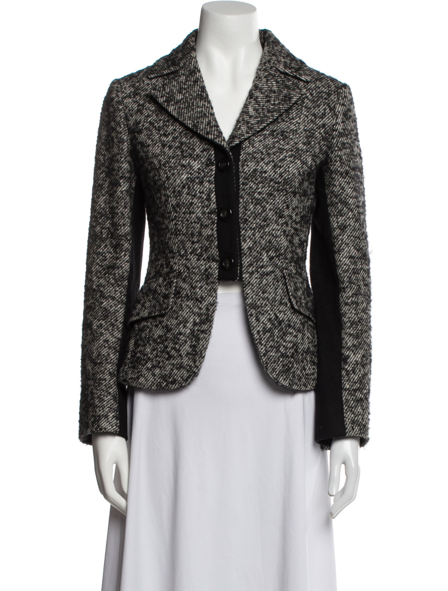 SportMax Virgin Wool Tweed Pattern Blazer