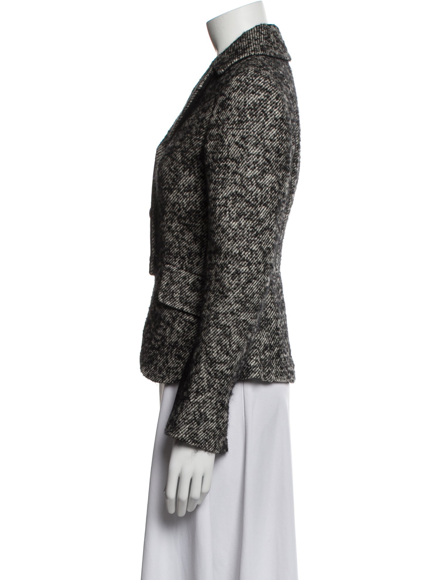 SportMax Virgin Wool Tweed Pattern Blazer