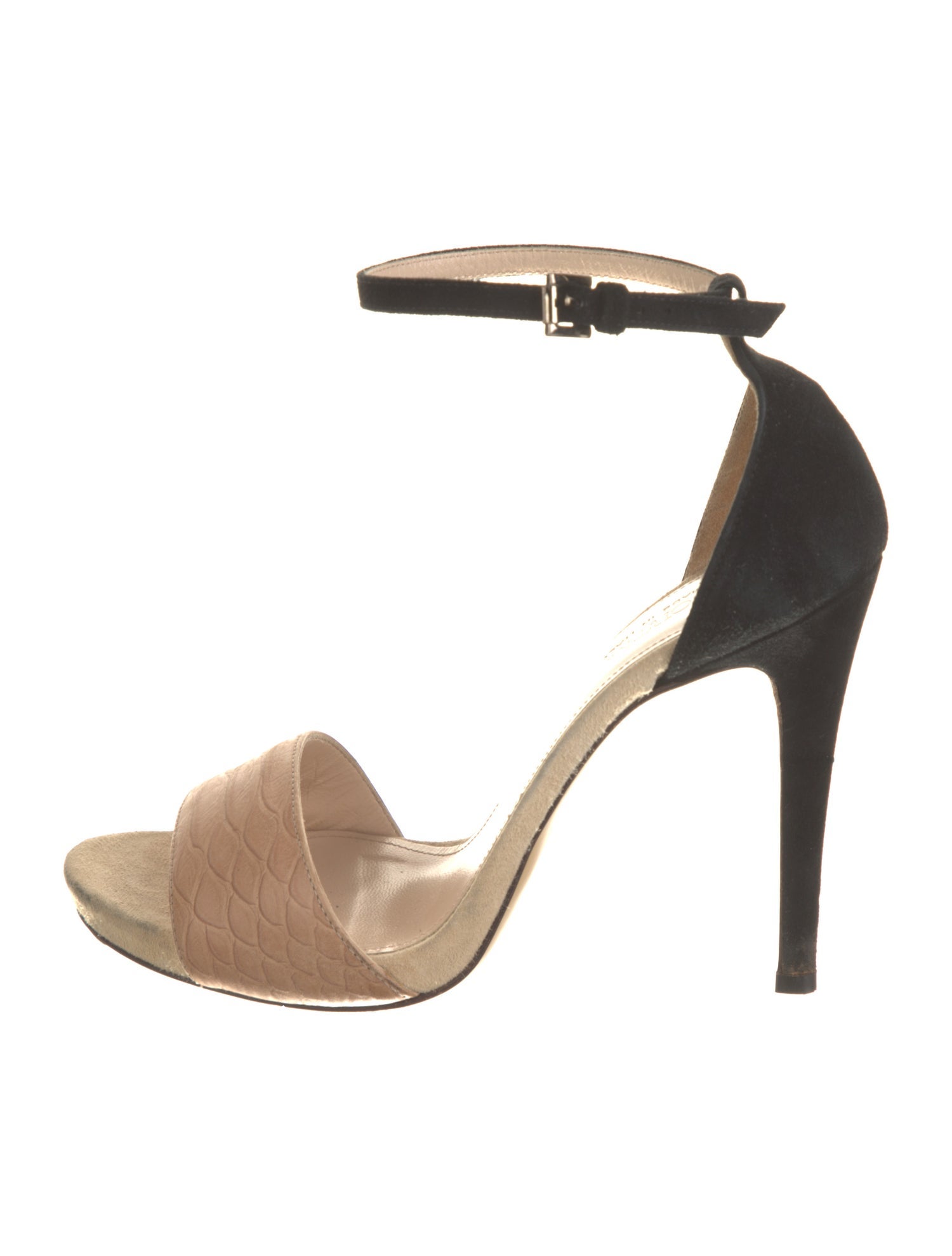 SportMax Suede Colorblock Pattern Sandals