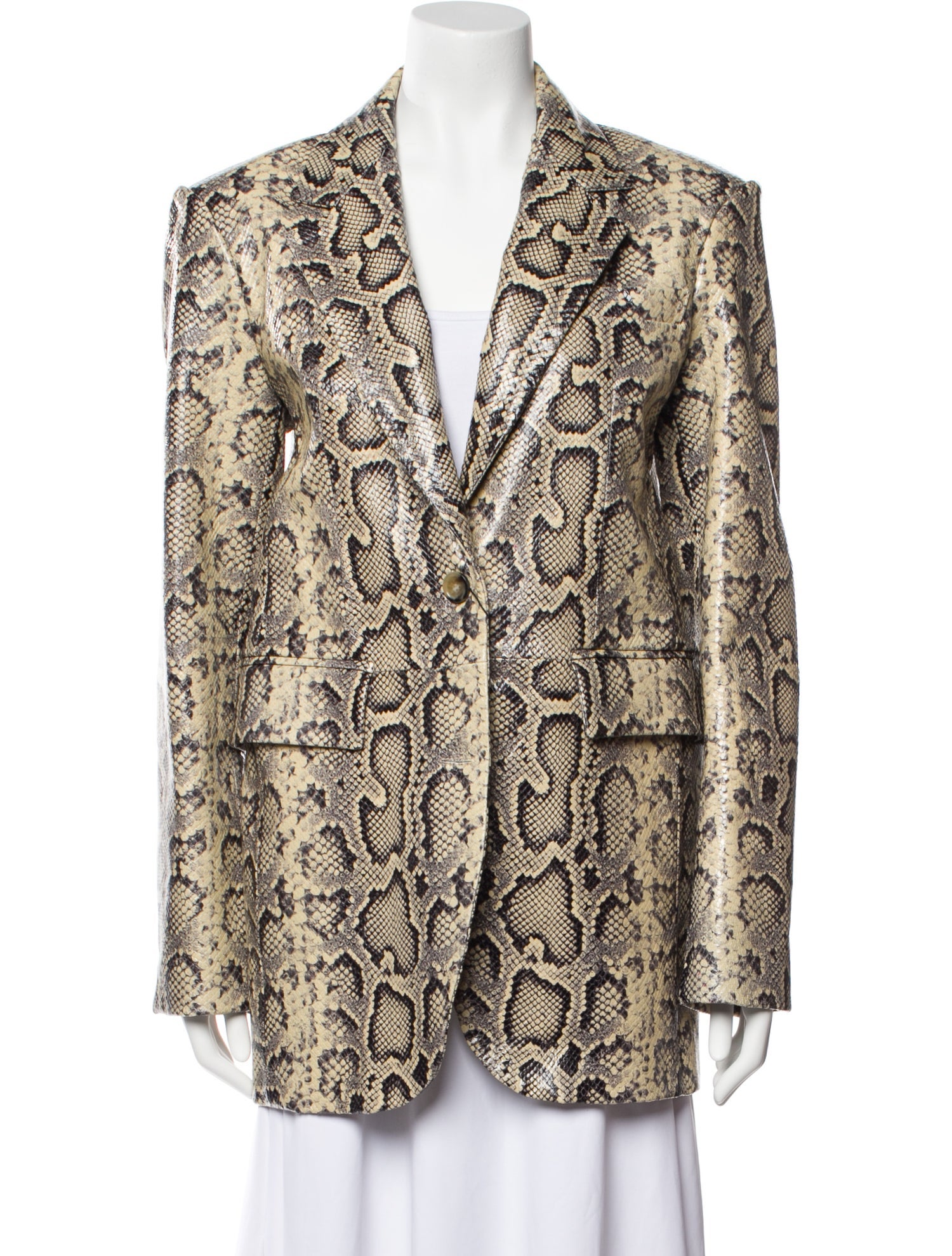 SportMax Embossed Leather Animal Print Blazer