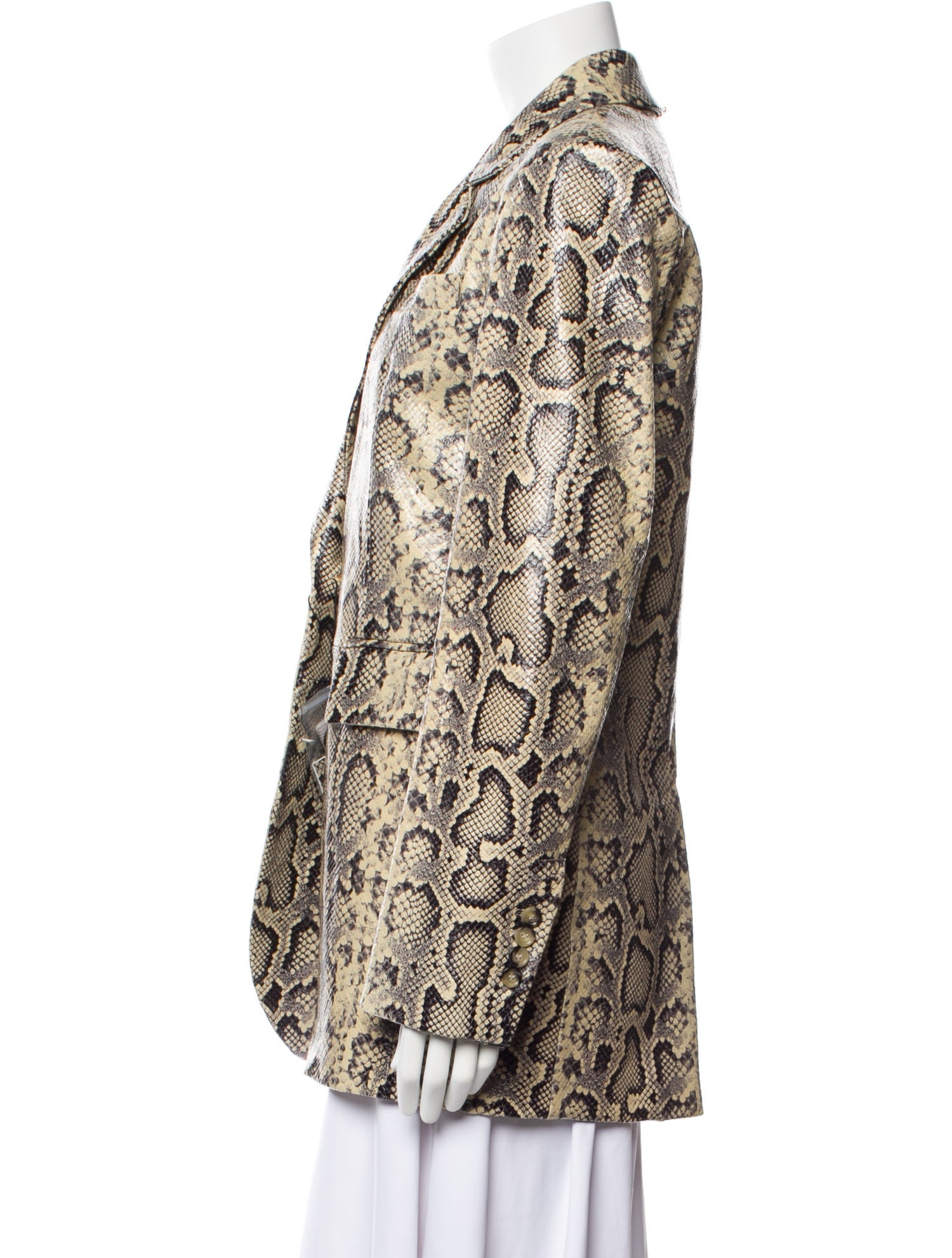 SportMax Embossed Leather Animal Print Blazer