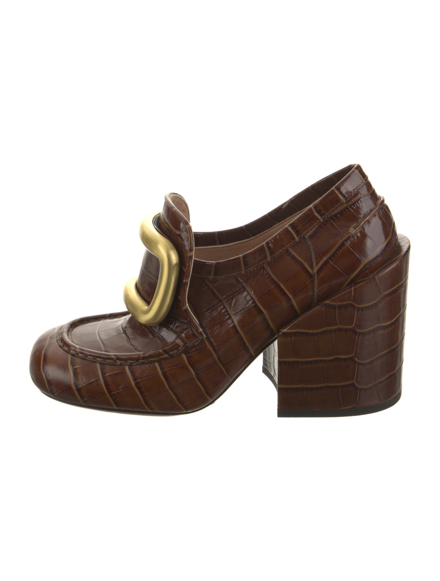 SportMax Leather Animal Print Pumps