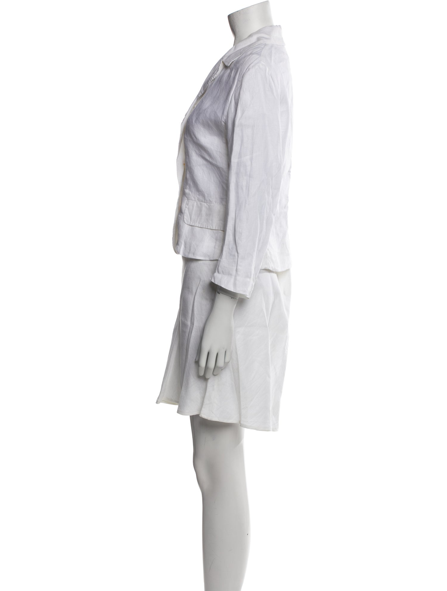 SportMax Linen Pleated Accents Skirt Set