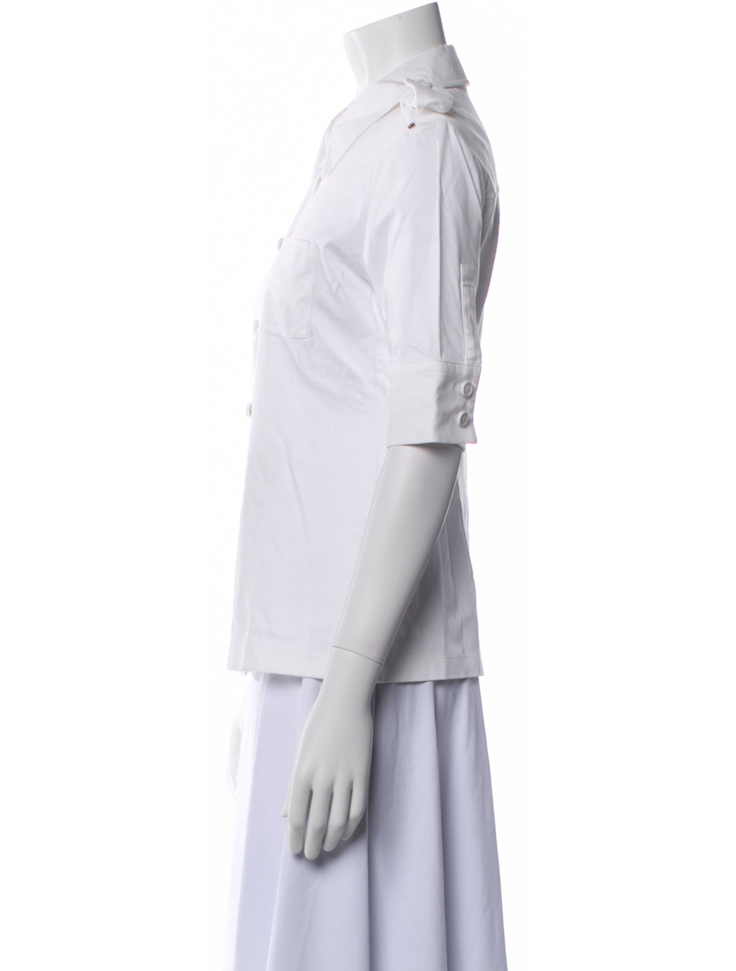 SportMax Three-Quarter Sleeve Button-Up Top