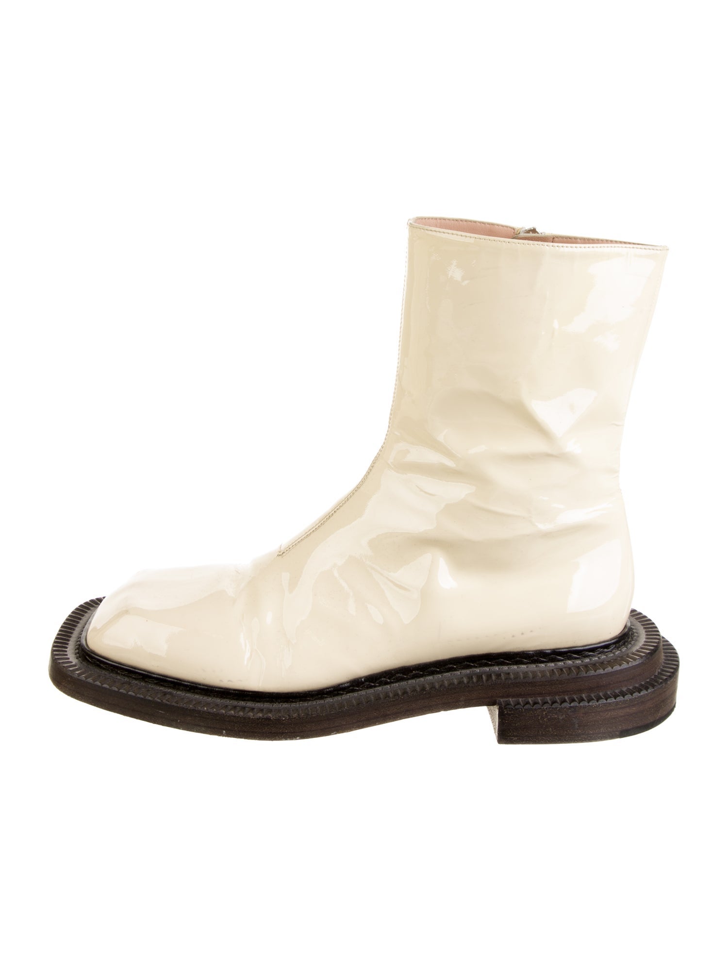 SportMax Patent Leather Printed Boots