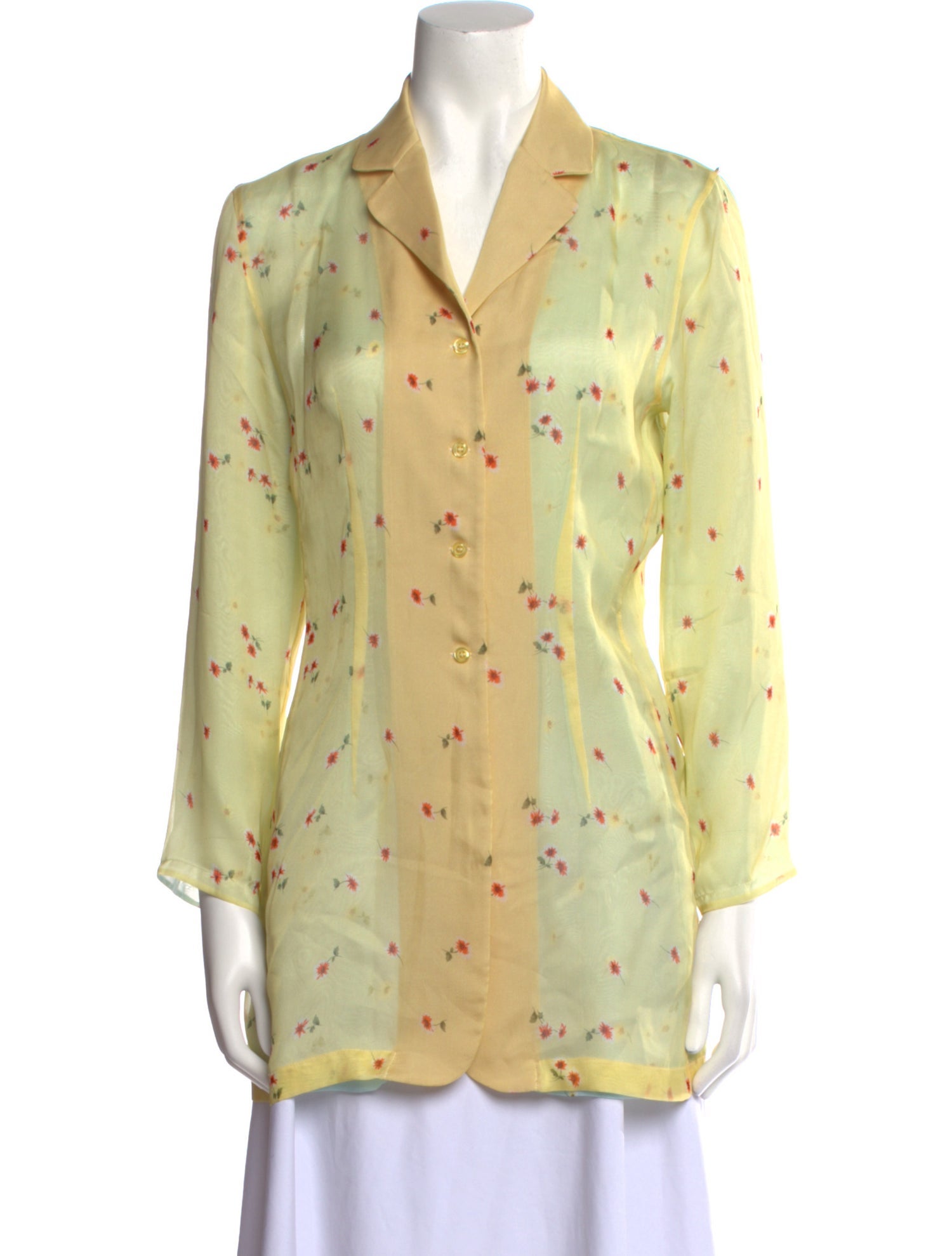 SportMax Silk Printed Button-Up Top