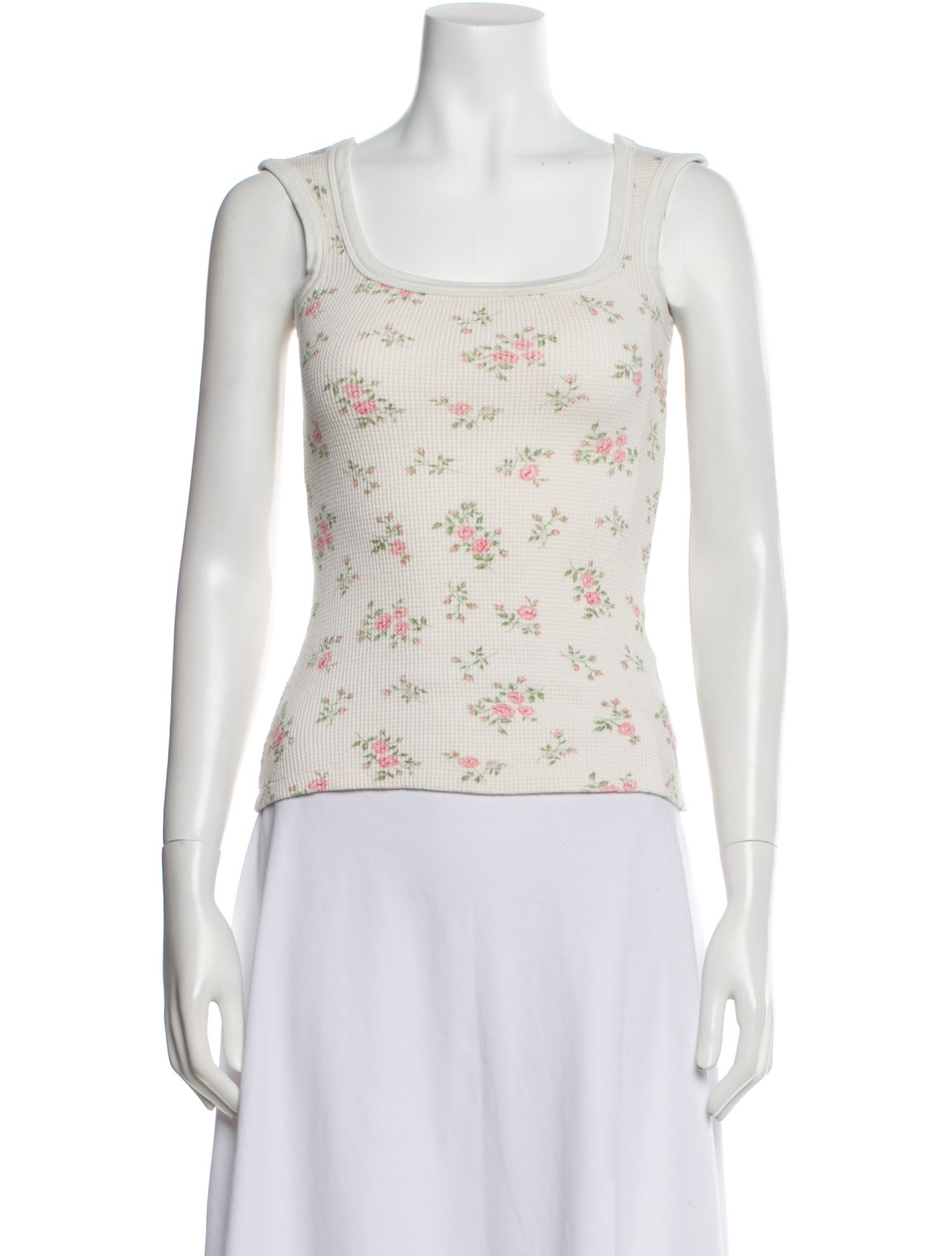 SportMax Floral Print Square Neckline Top