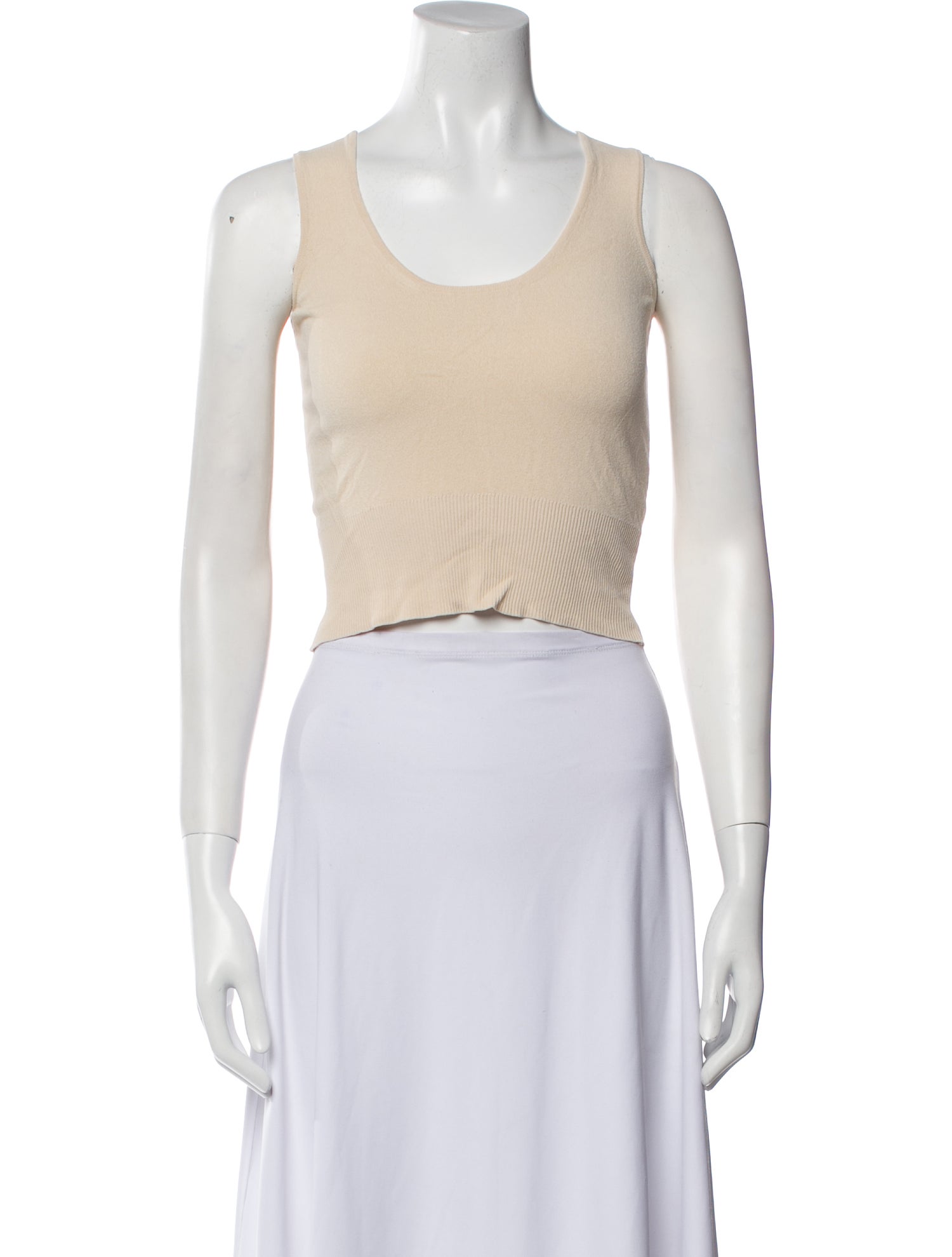 SportMax Scoop Neck Sleeveless Crop Top