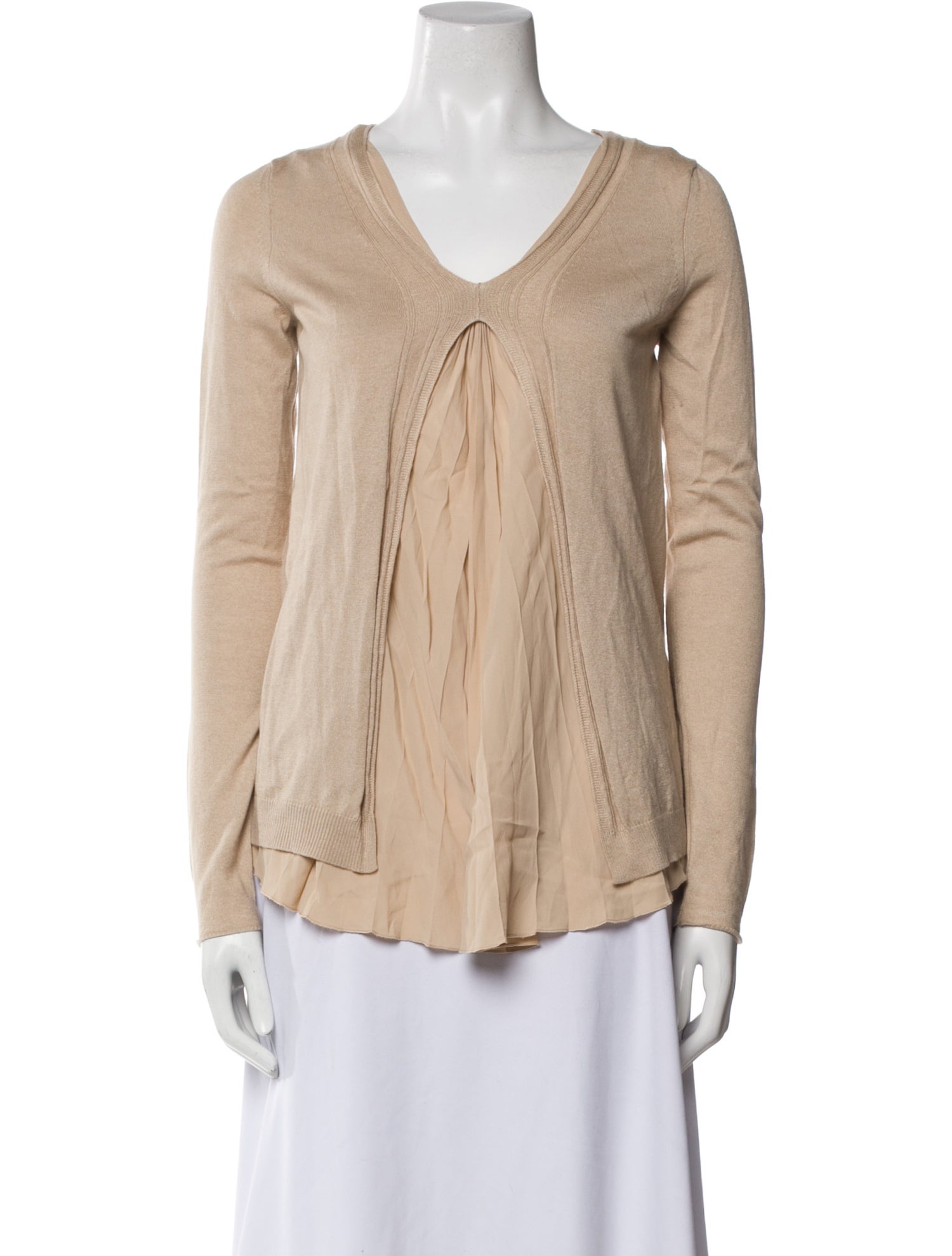 SportMax Silk V-Neck Sweater