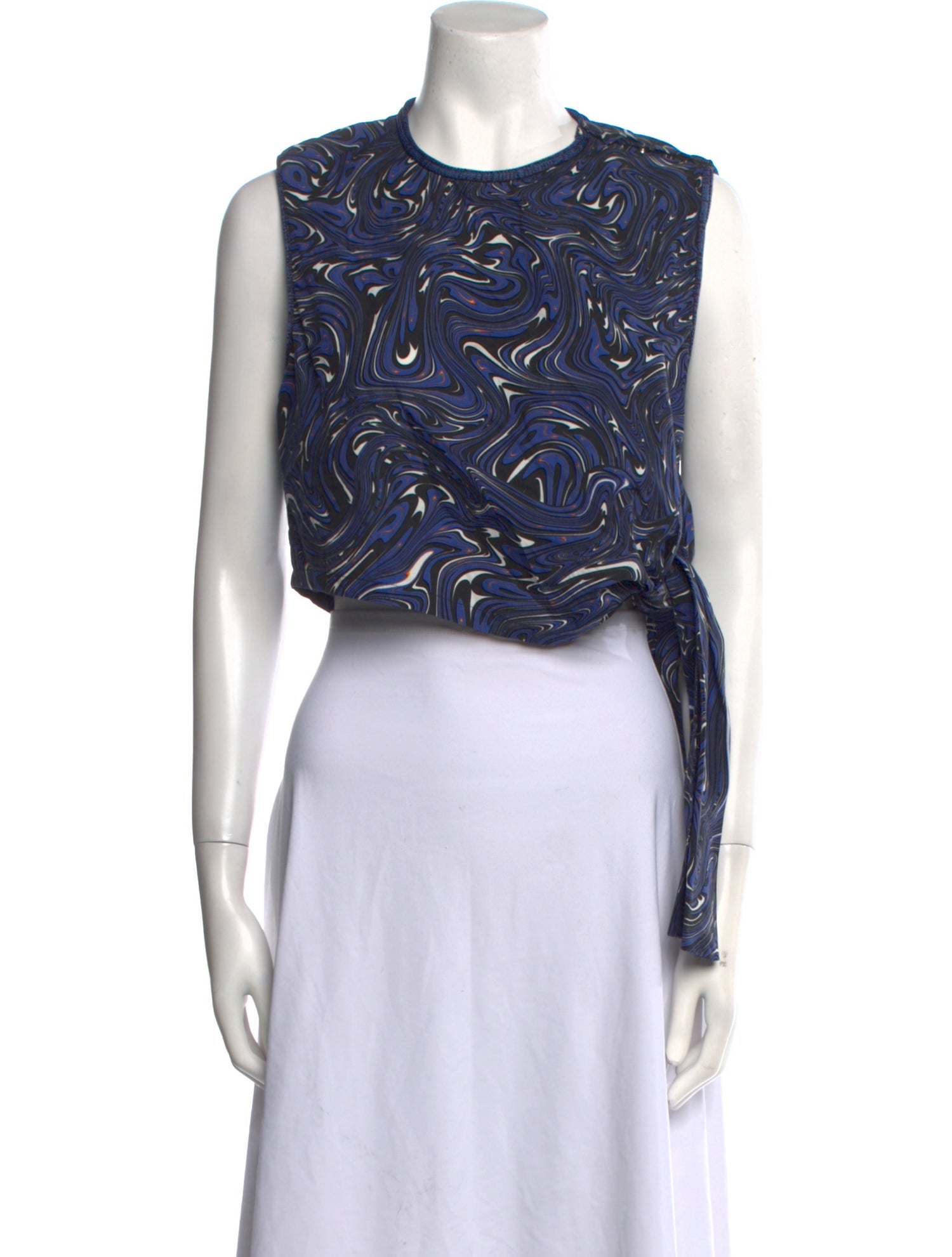 SportMax Paisley Print Crew Neck Crop Top