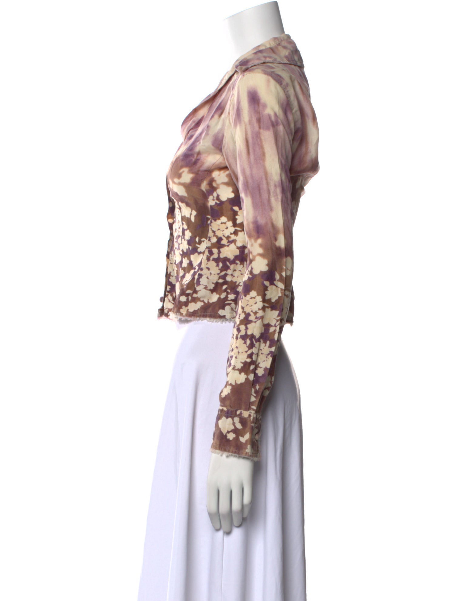 SportMax Silk Floral Print Crop Top