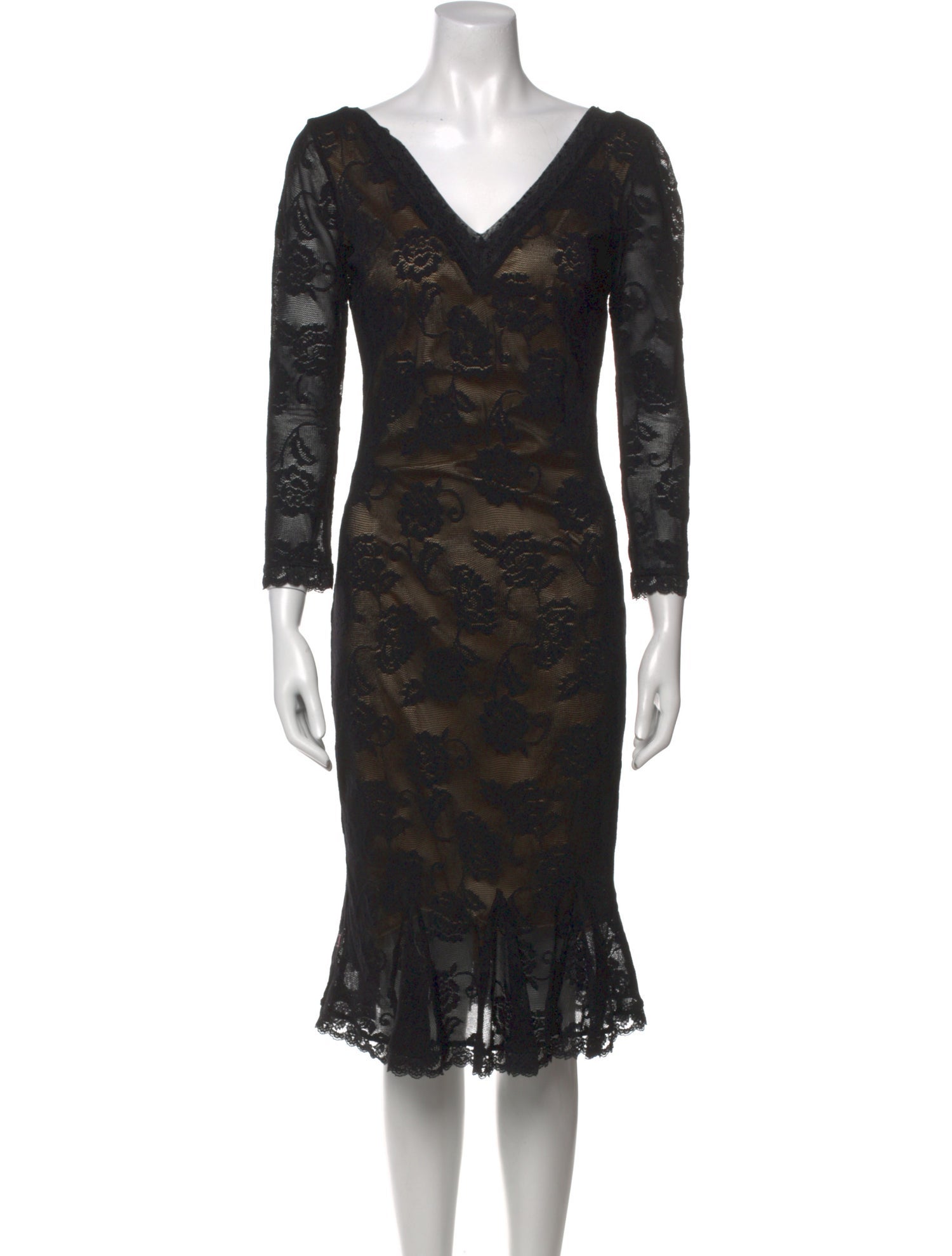 SportMax Lace Pattern Midi Length Dress