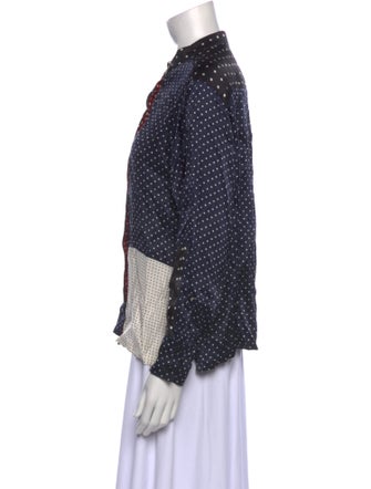 SportMax Silk Polka Dot Print Blouse