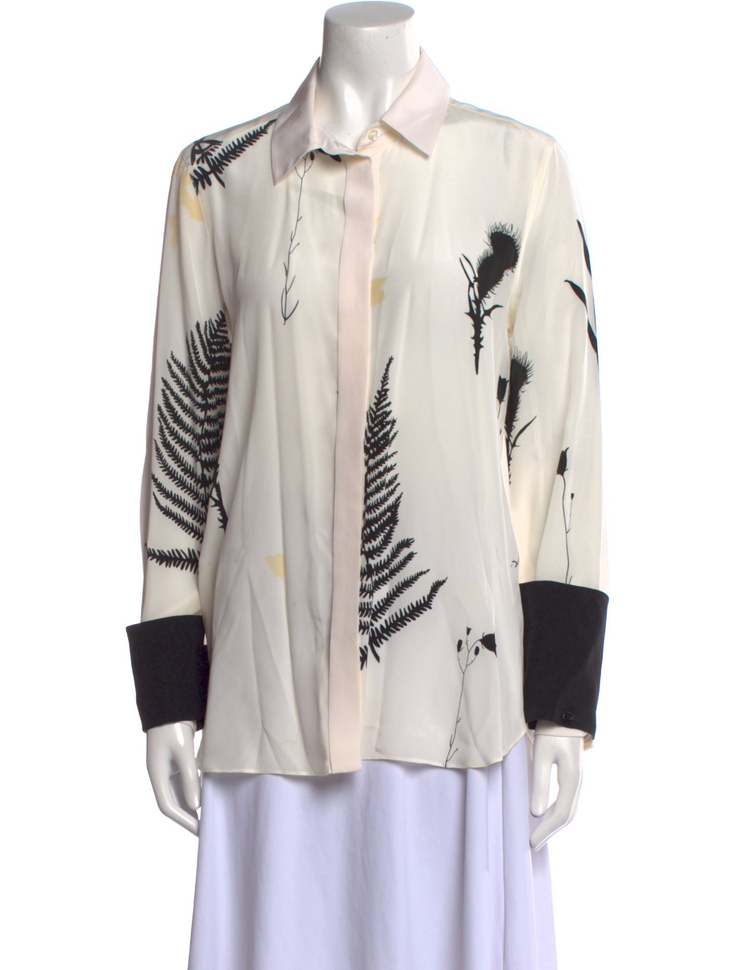 SportMax Silk Printed Button-Up Top