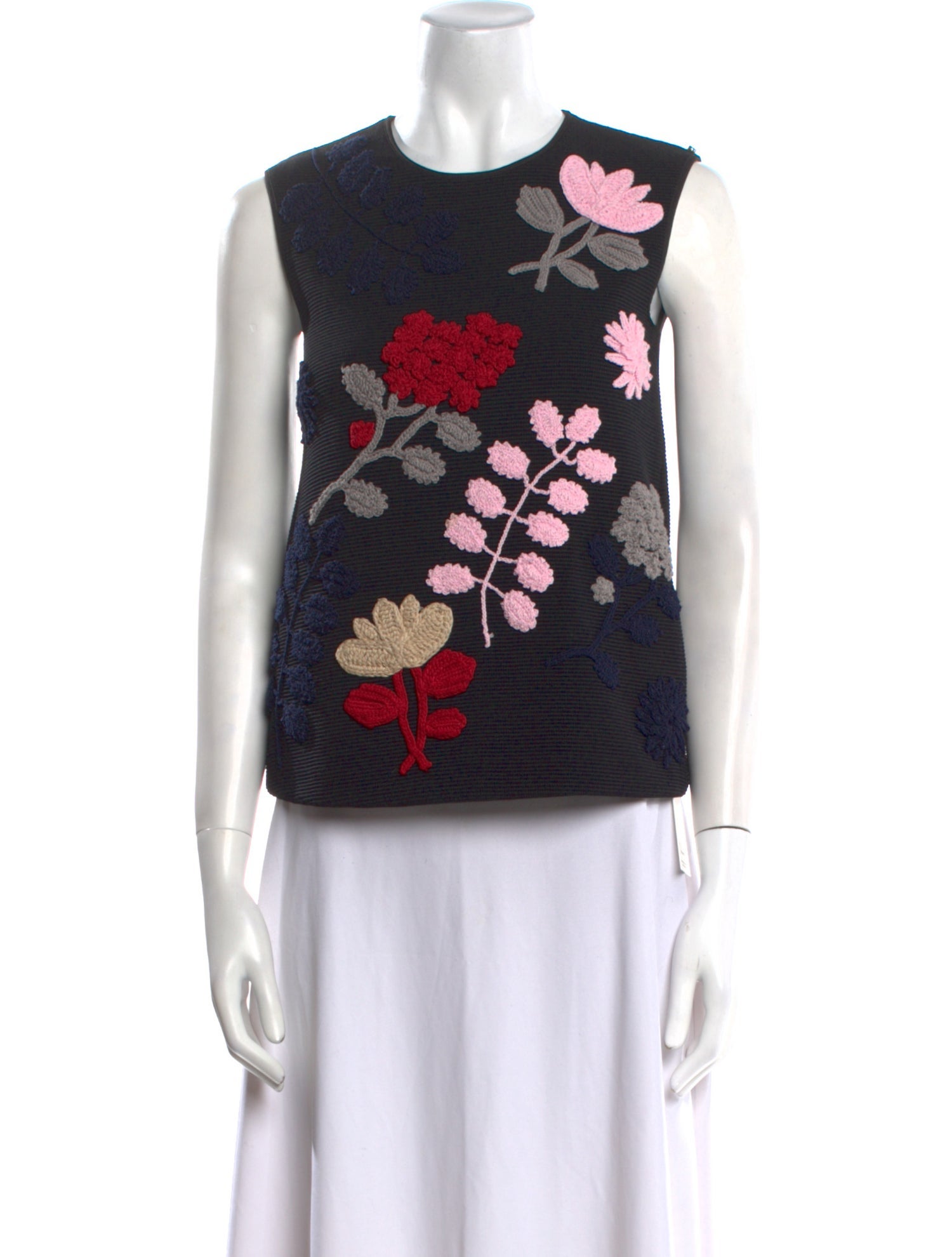 SportMax Floral Print Crew Neck Top