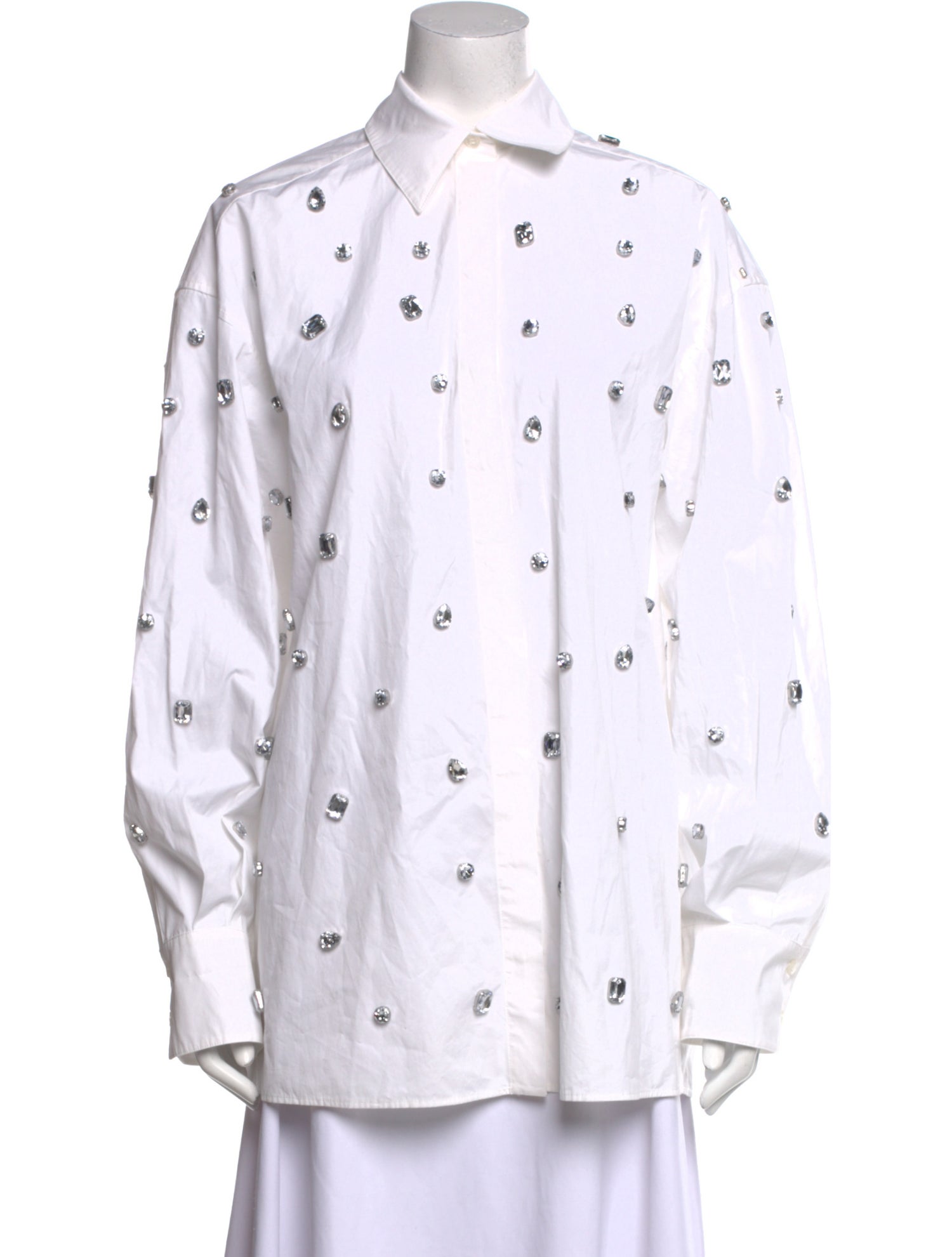 SportMax Printed Long Sleeve Button-Up Top w/ Tags