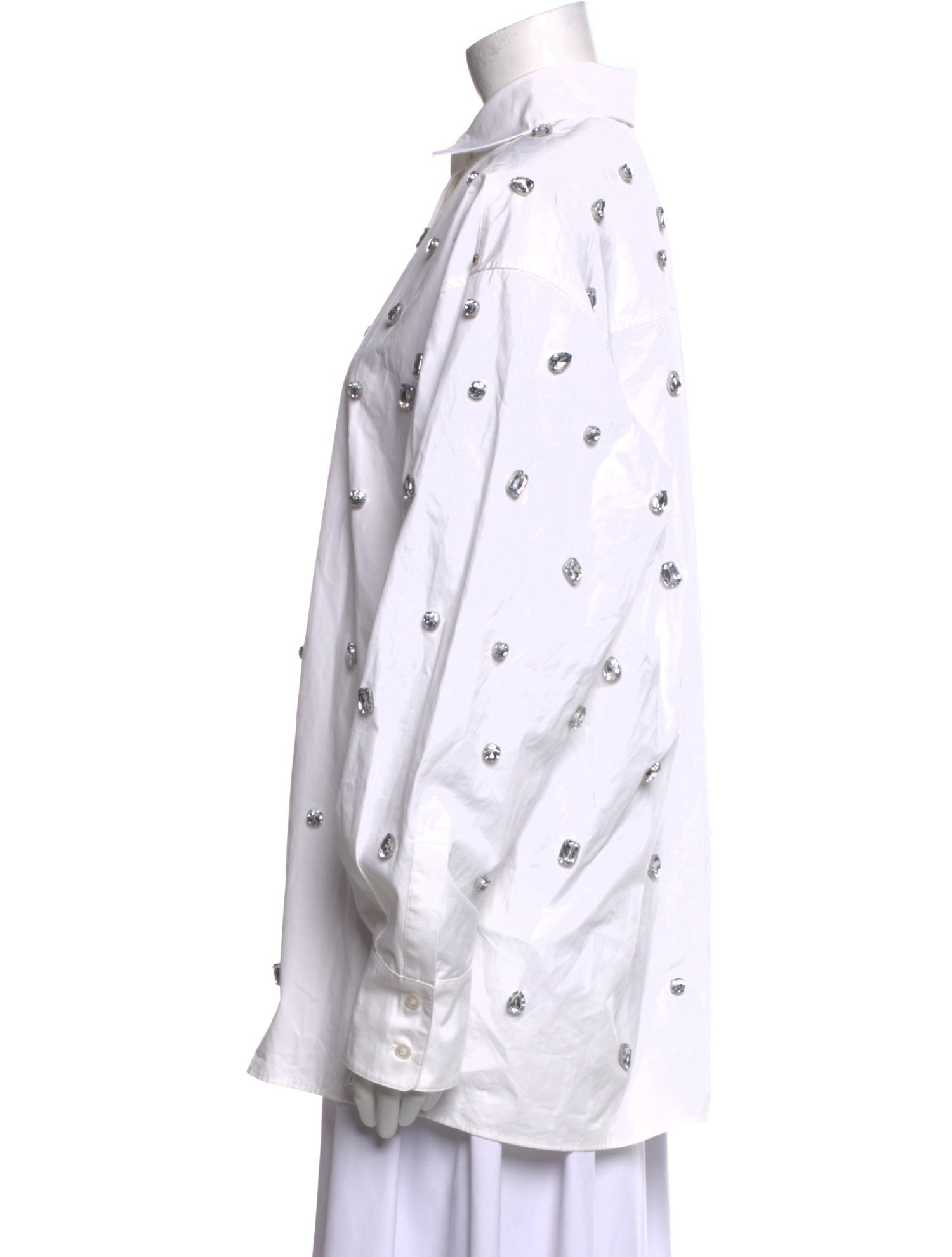 SportMax Printed Long Sleeve Button-Up Top w/ Tags