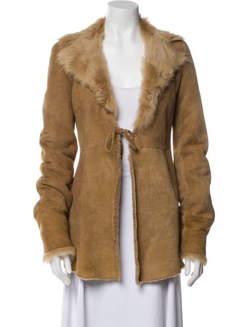 SportMax Leather Fur Coat