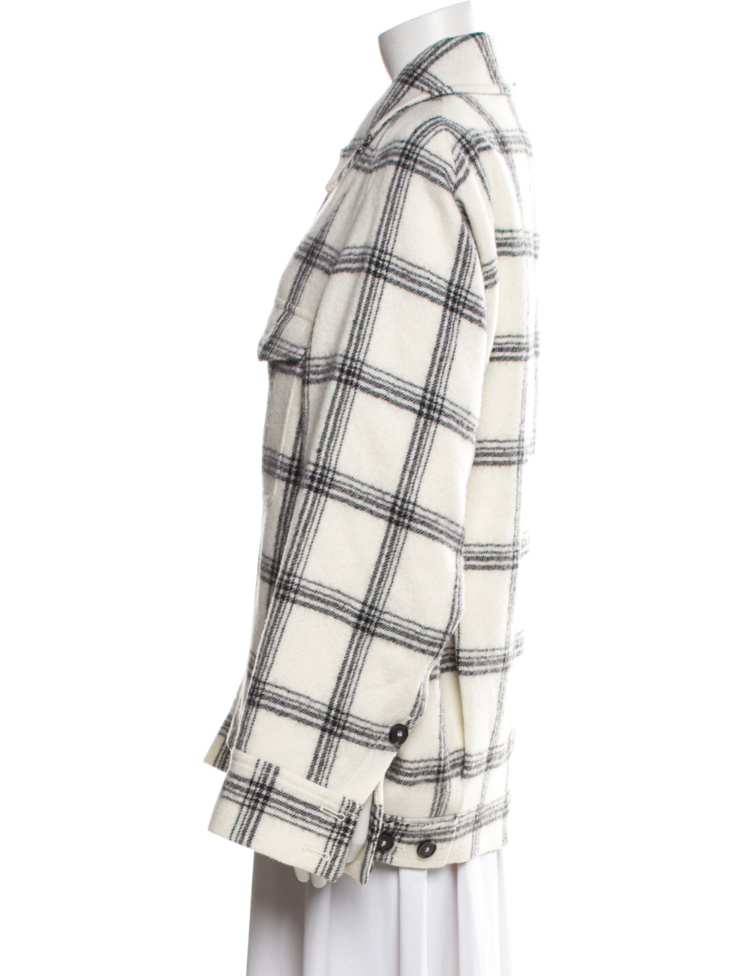 SportMax Virgin Wool Plaid Print Jacket