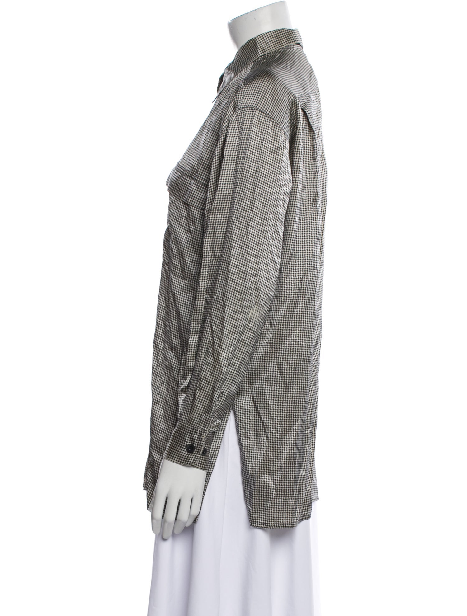 SportMax Plaid Print Long Sleeve Button-Up Top