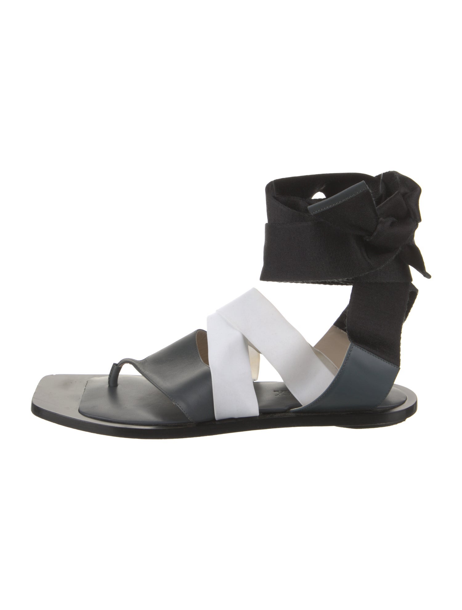 SportMax Leather Cutout Accent Gladiator Sandals