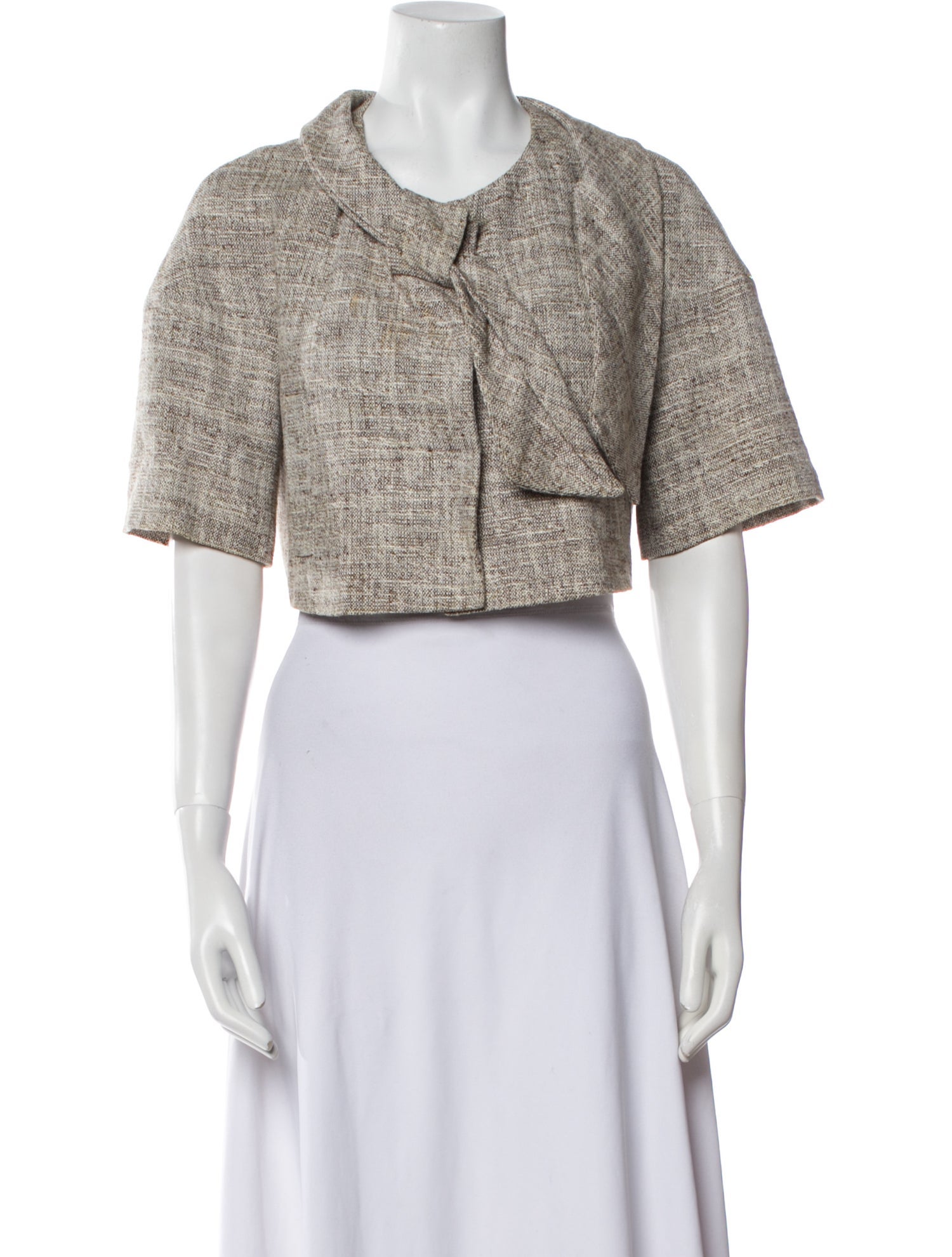 SportMax Printed Crew Neck Crop Top