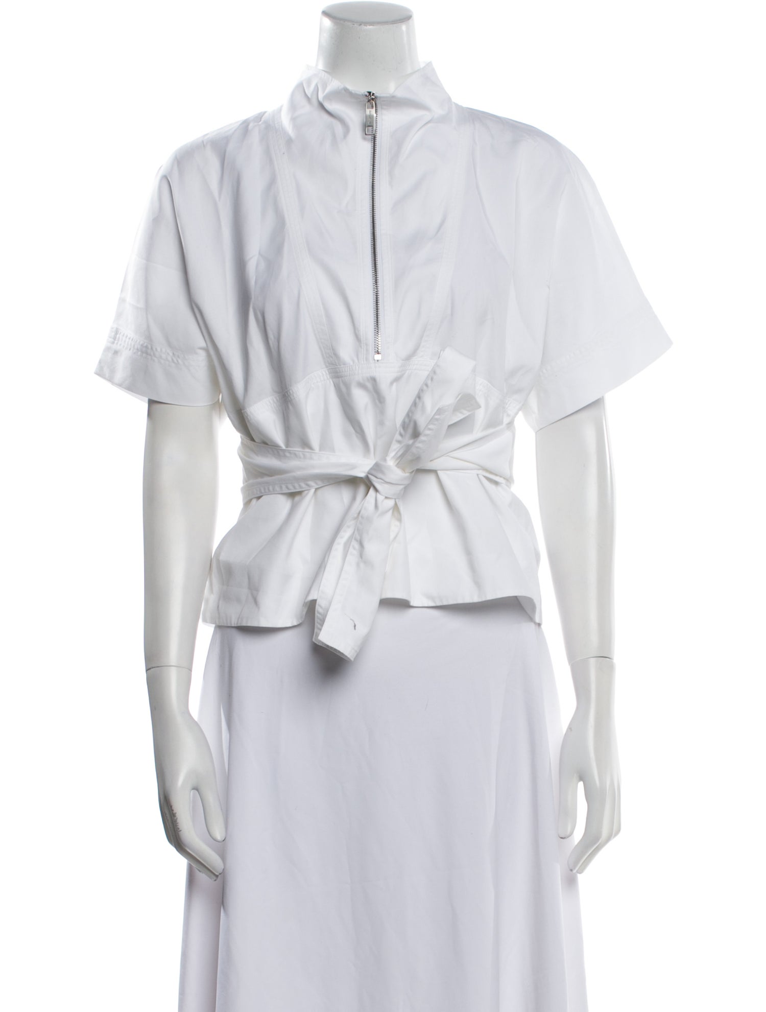 SportMax Mock Neck Short Sleeve Crop Top