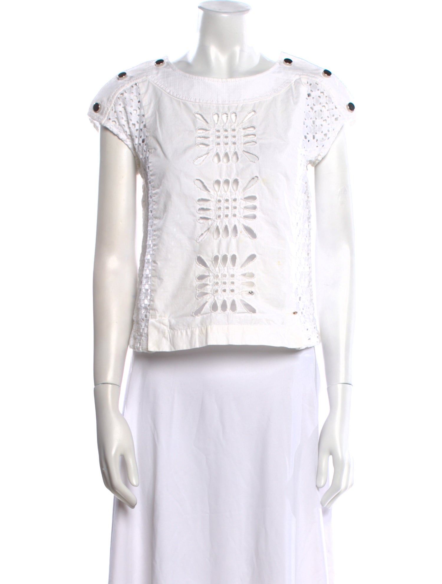 SportMax Scoop Neck Short Sleeve Crop Top