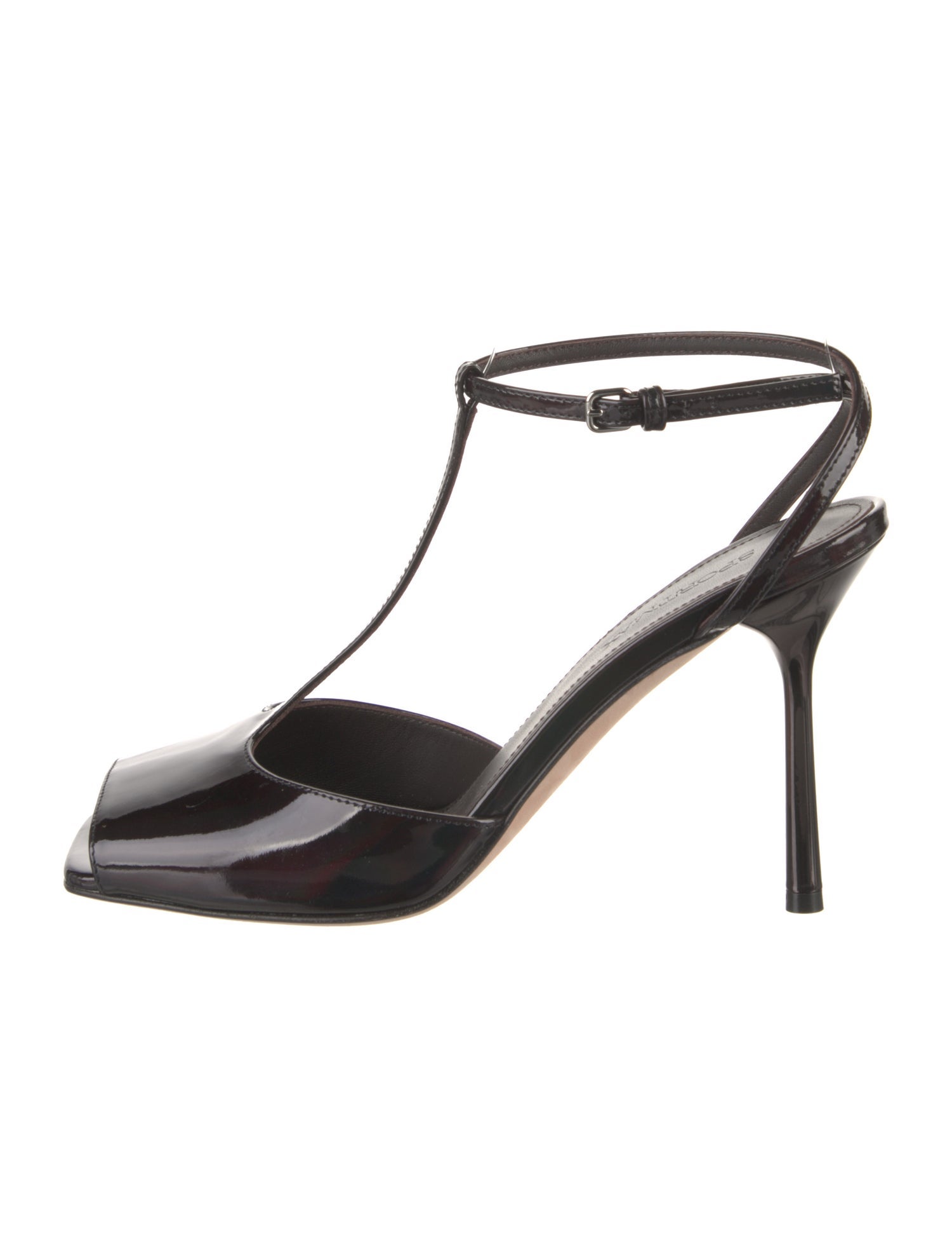 SportMax Patent Leather T-Strap Sandals