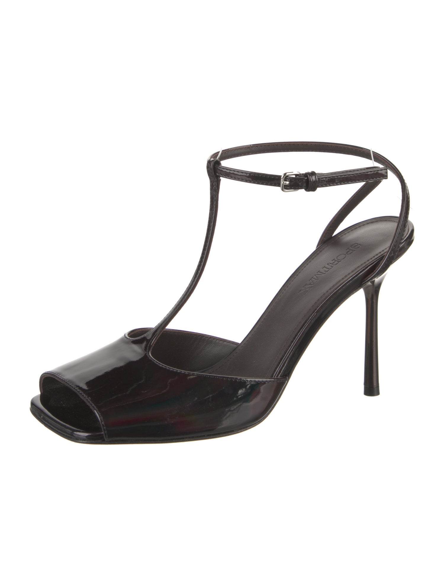 SportMax Patent Leather T-Strap Sandals