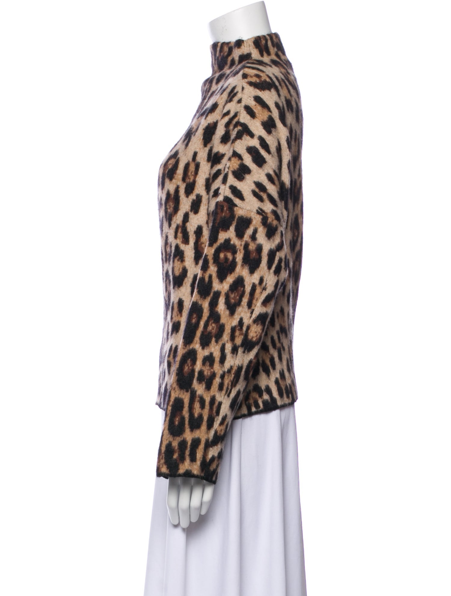 SportMax Animal Print Mock Neck Sweater