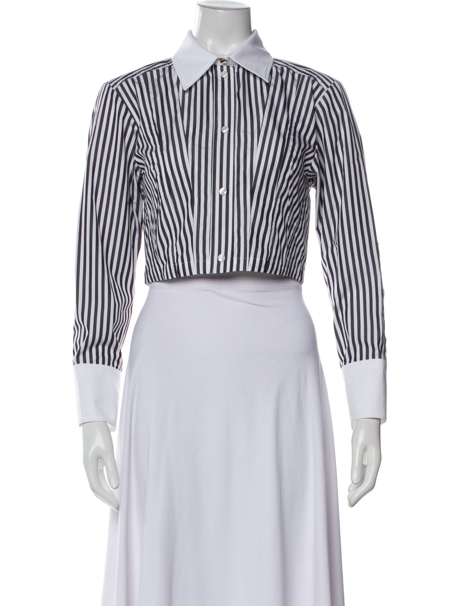 SportMax Striped Long Sleeve Crop Top
