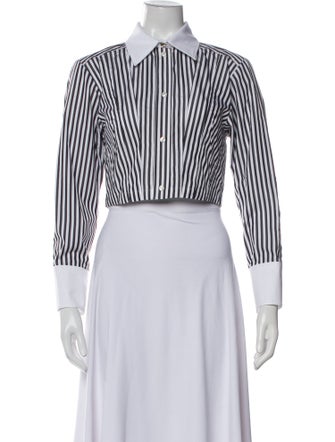 SportMax Striped Long Sleeve Crop Top