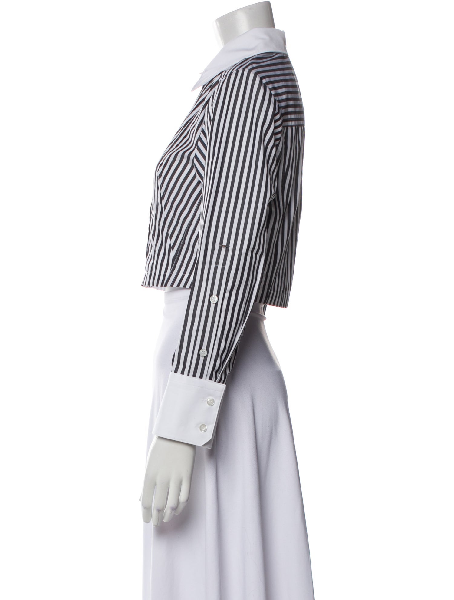 SportMax Striped Long Sleeve Crop Top