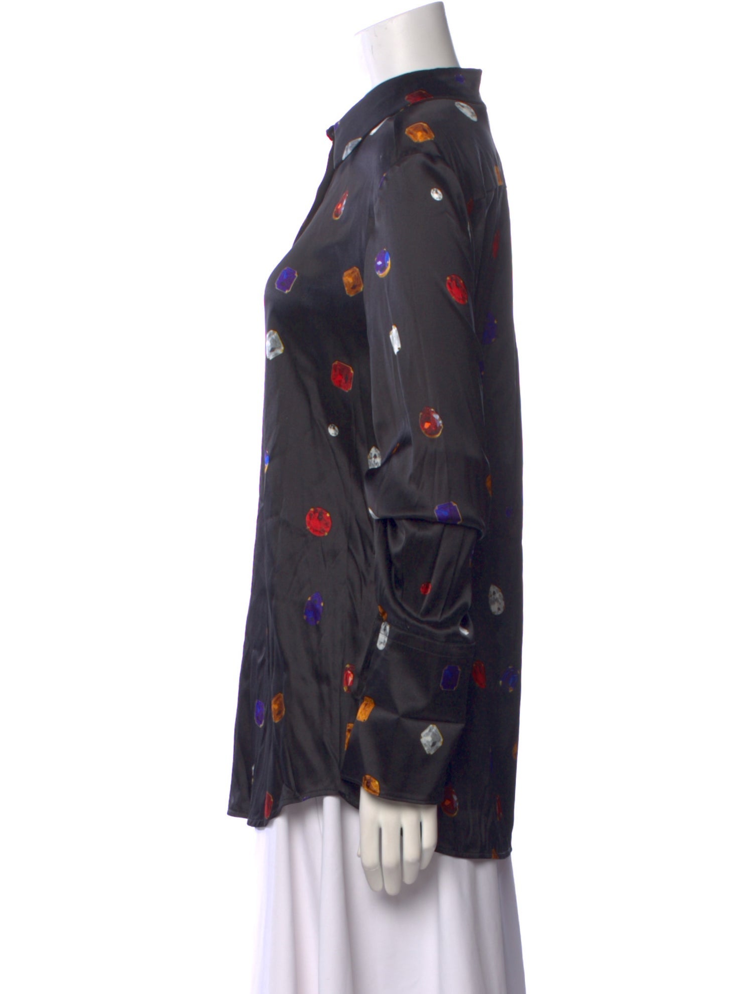 SportMax Silk Printed Button-Up Top w/ Tags