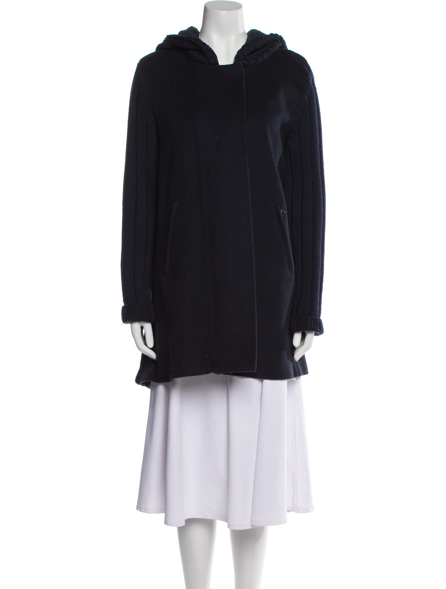 SportMax Virgin Wool Faux Fur Coat