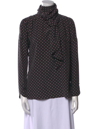 SportMax Silk Polka Dot Print Blouse