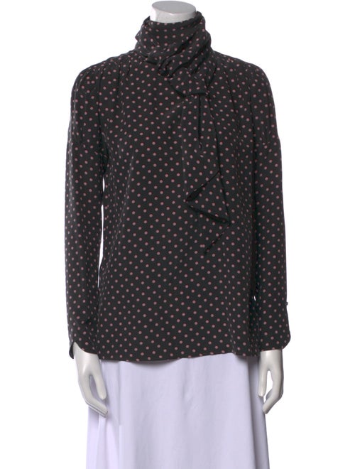 SportMax Silk Polka Dot Print Blouse