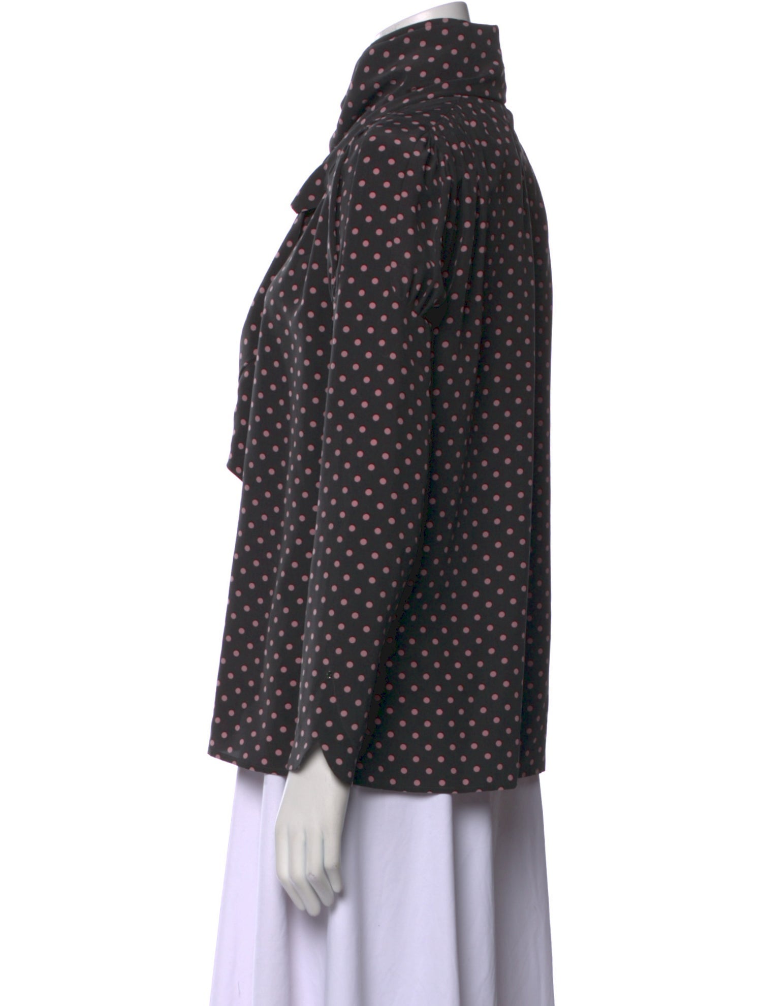 SportMax Silk Polka Dot Print Blouse
