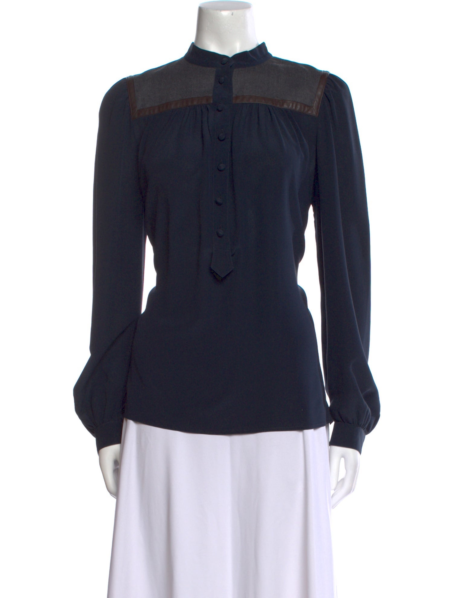 SportMax Mock Neck Long Sleeve Blouse