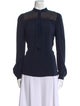 SportMax Mock Neck Long Sleeve Blouse