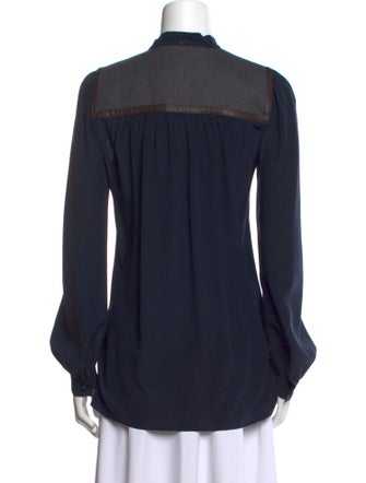 SportMax Mock Neck Long Sleeve Blouse