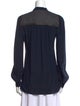 SportMax Mock Neck Long Sleeve Blouse