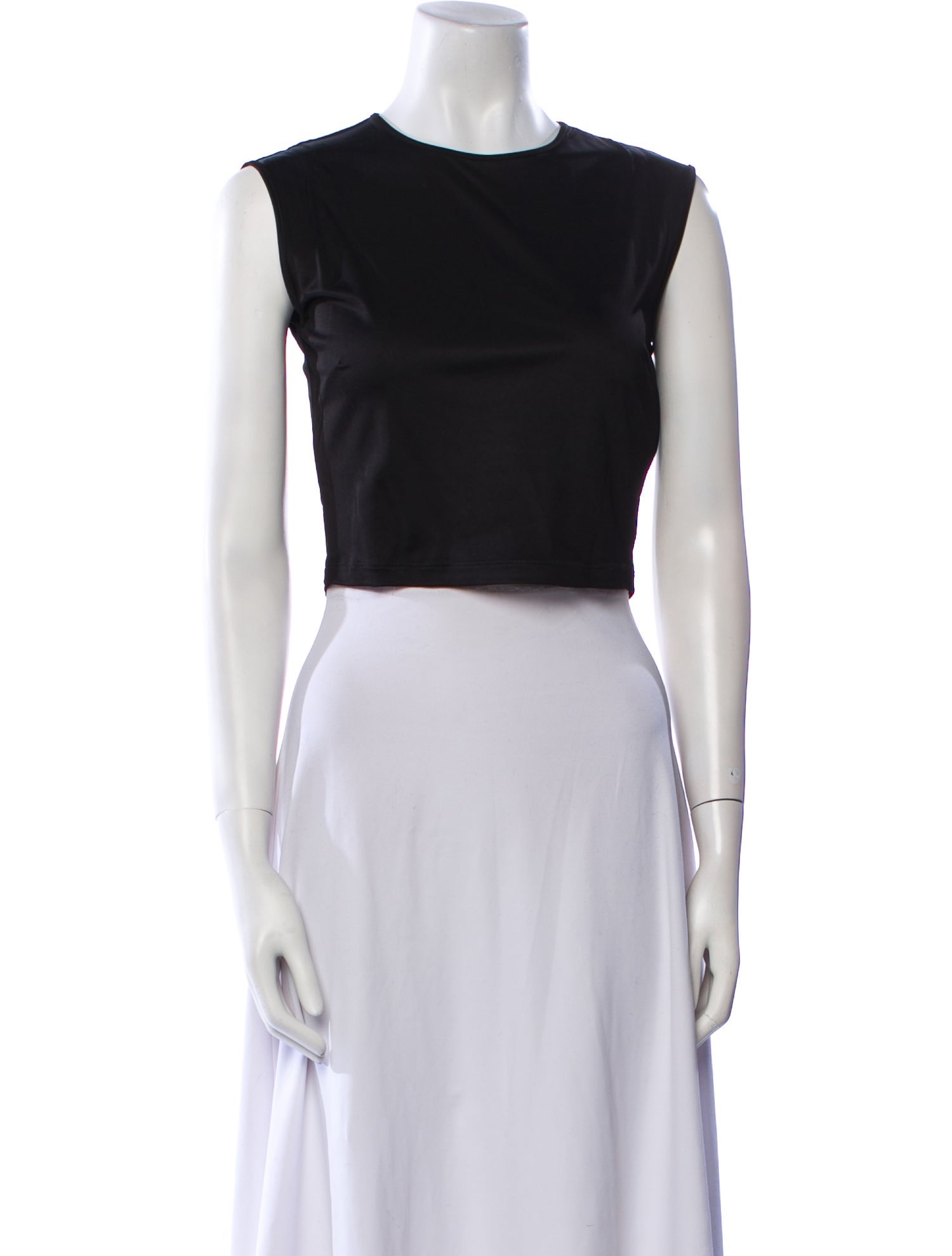 SportMax Crew Neck Sleeveless Crop Top